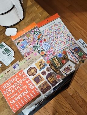 5 Assorted Decorative Scrapbooking Sticker and Stencil Pack - Travel Vacation